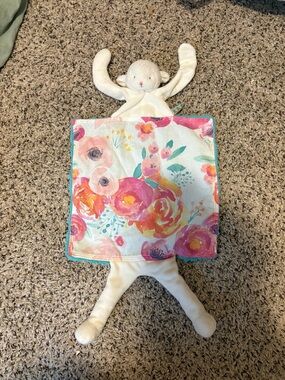 Bunnies by the Bay Pink, Teal & White Floral Lovey